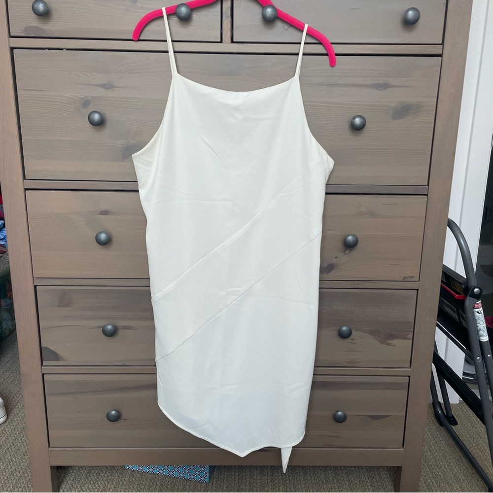 Sportsgirl Ivory Asymmetrical Hem Slip Dress